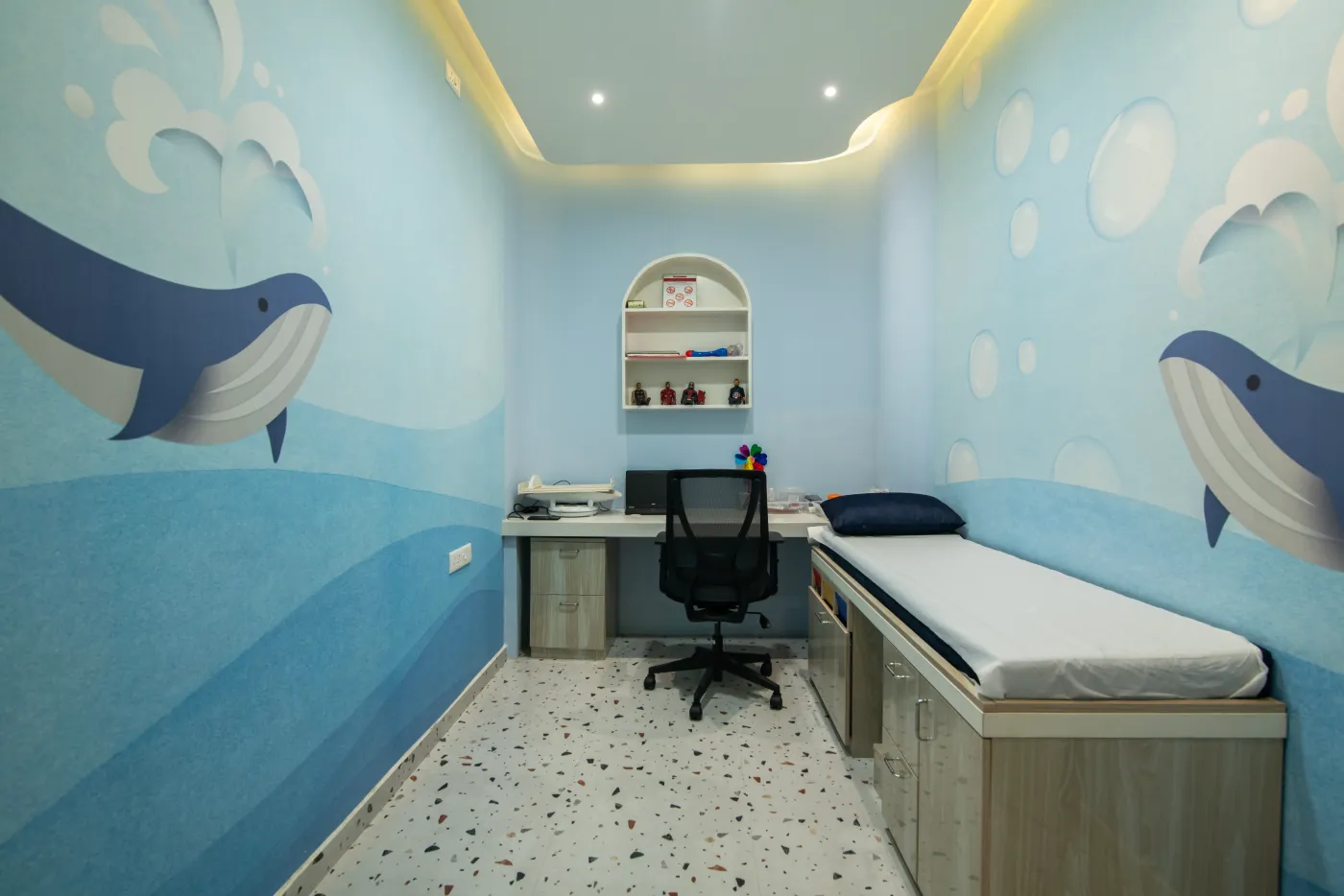 Piercing room inside HealthLand pediatric clinic in Whitefield, Bangalore
